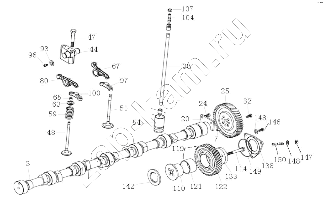 Схема/чертеж: Valve-Gear Mechanism / HOWO ZZ3327N3647C-N2WA