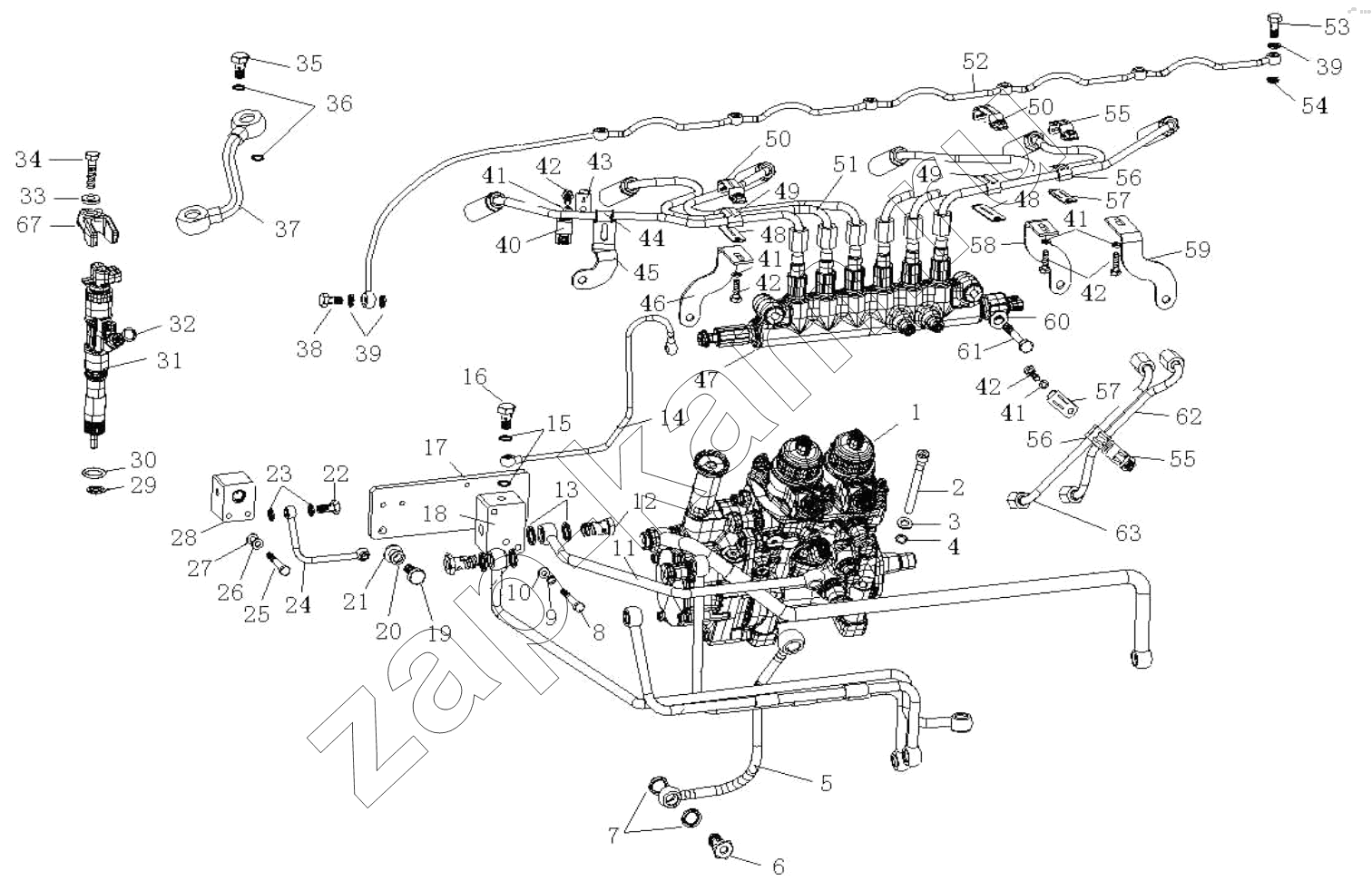Схема/чертеж: Fuel Supply System / HOWO ZZ3327N3647C-N2WA