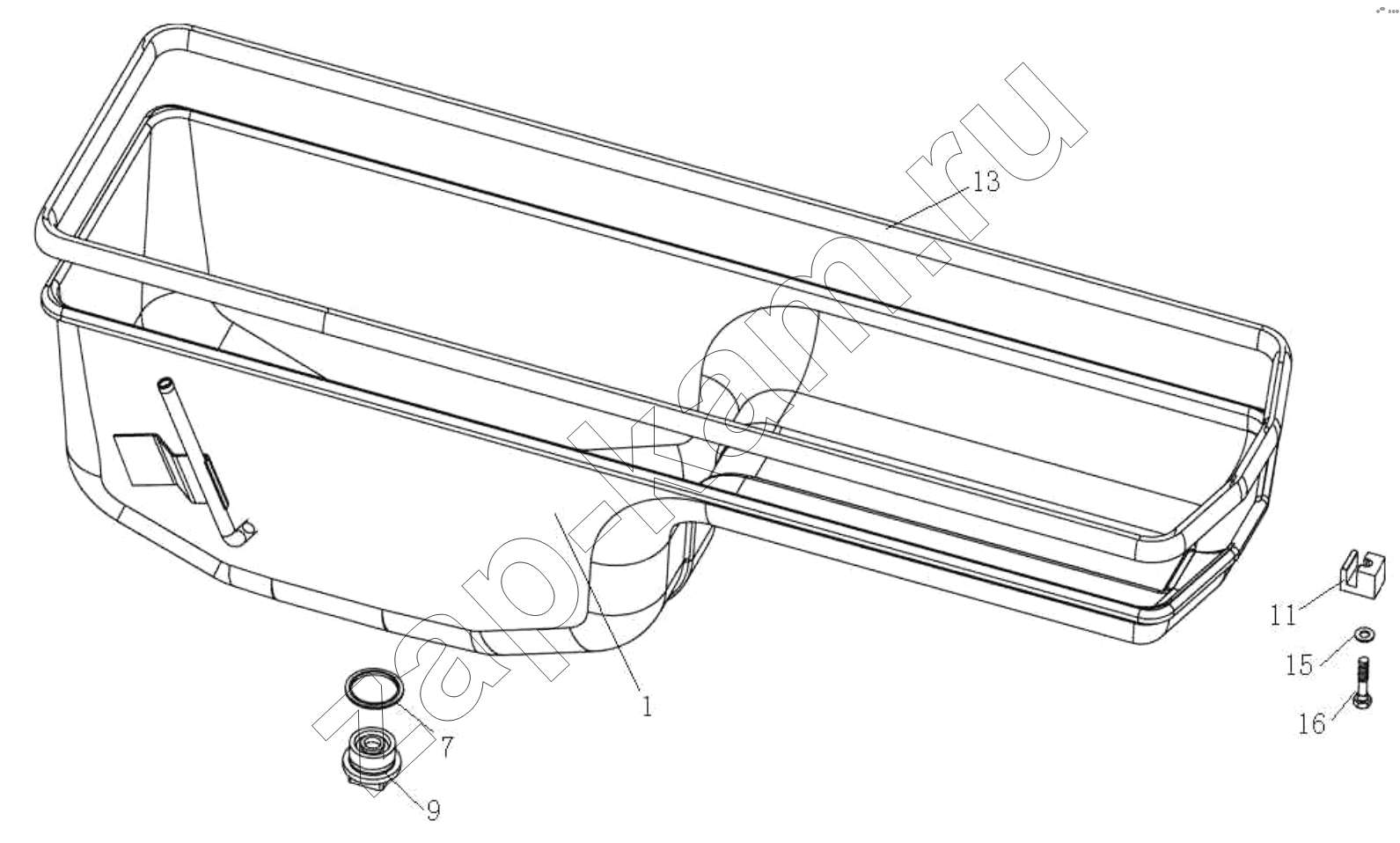 Схема/чертеж: Oil Pan / HOWO ZZ3327N3647C-N2WA