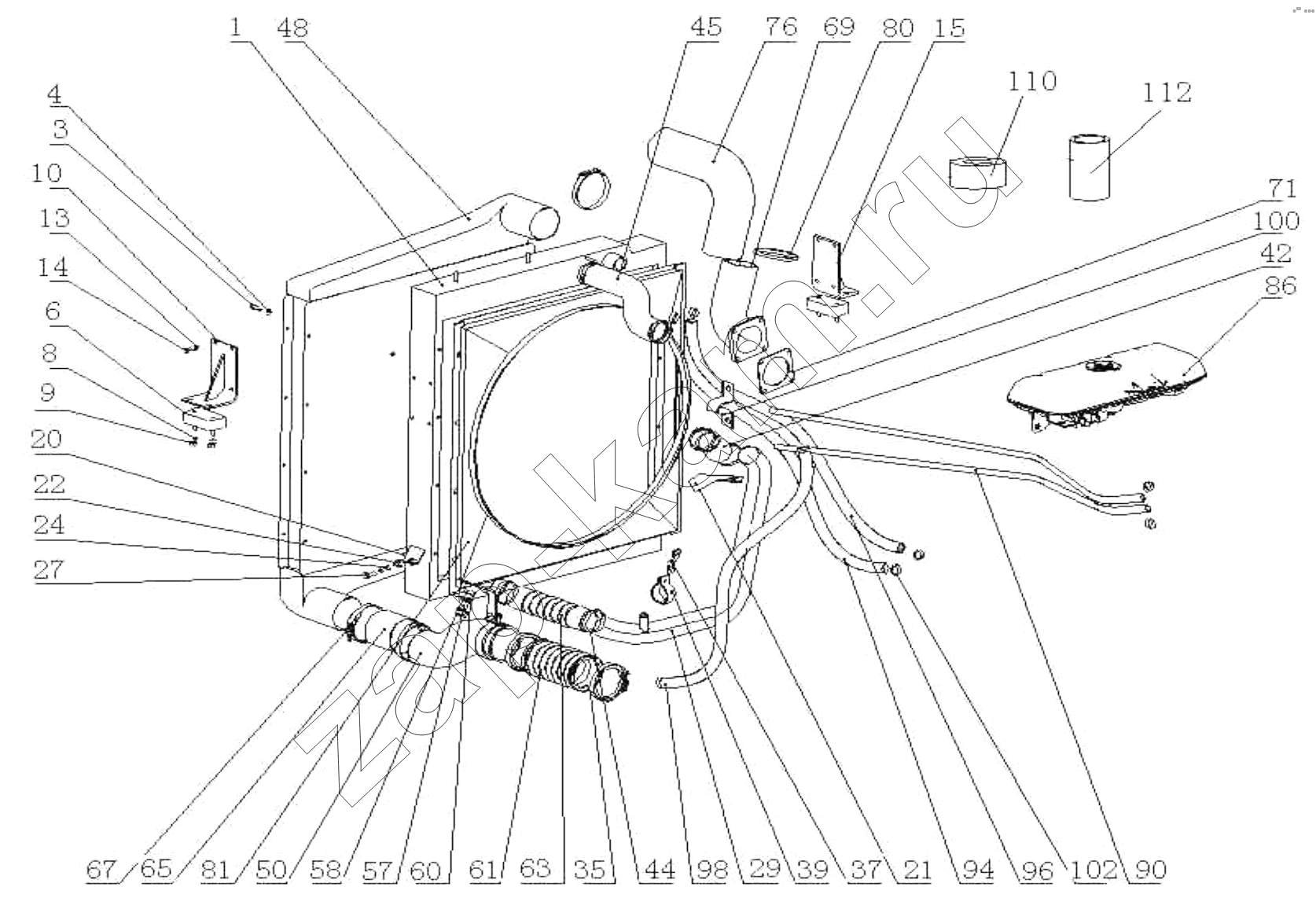Схема/чертеж: Exhaust System / HOWO ZZ3327N3647C-N2WA