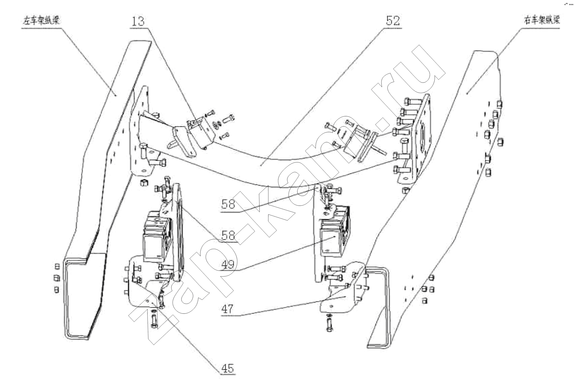 Схема/чертеж: Engine Mounting / HOWO ZZ3327N3647C-N2WA