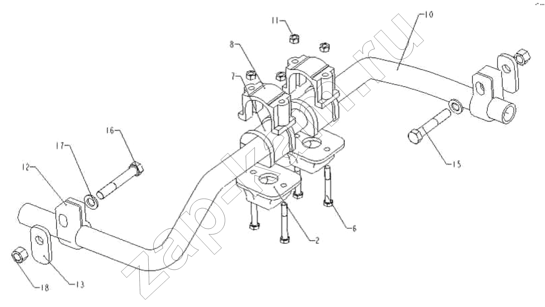 Схема/чертеж: Transmission auxiliary support / HOWO ZZ3327N3647C-N2WA