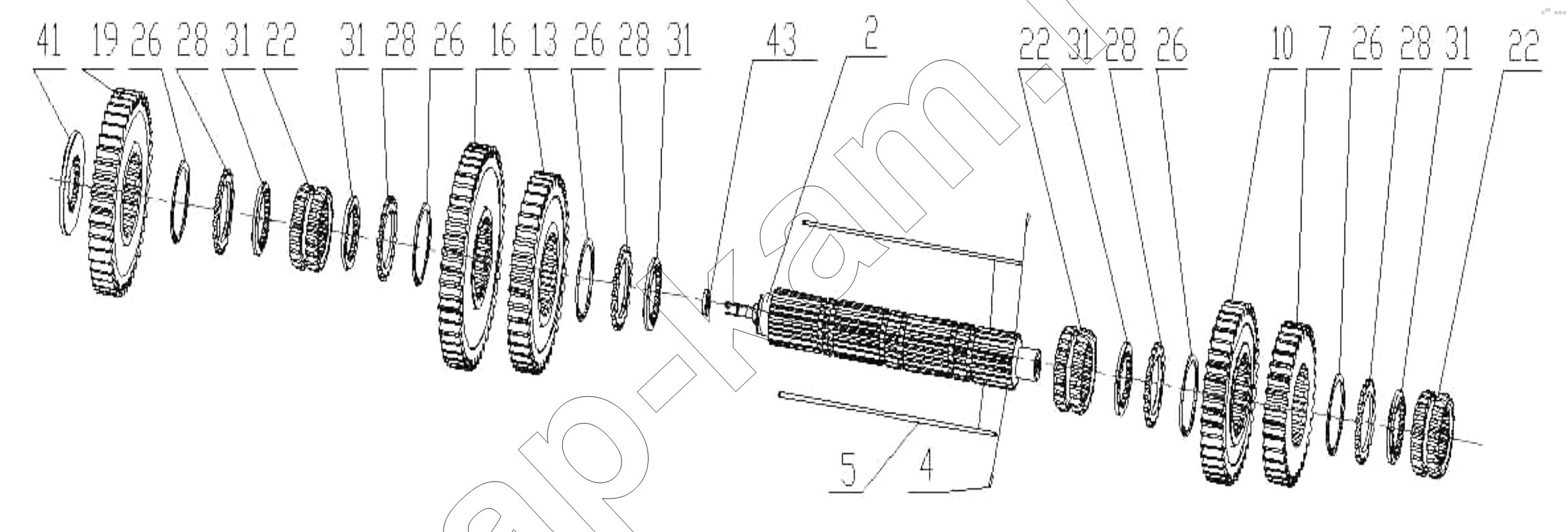 Схема/чертеж: Main Shaft / HOWO ZZ3327N3647C-N2WA