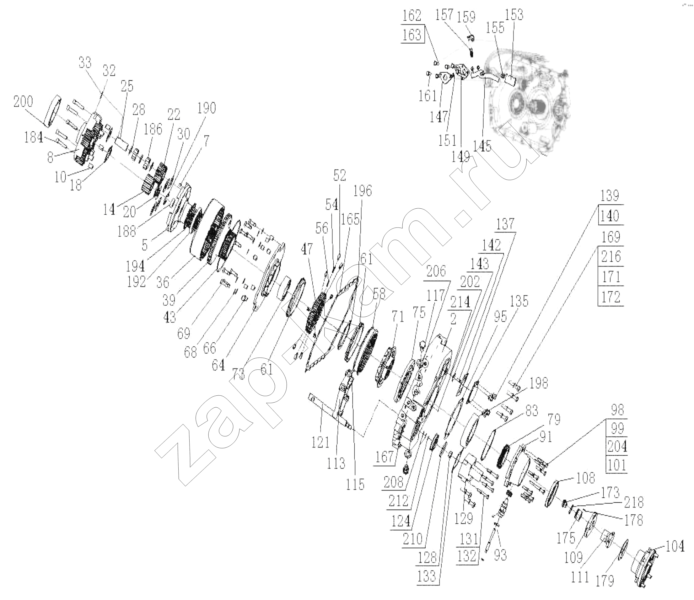 Схема/чертеж: Sub Gearbox / HOWO ZZ3327N3647C-N2WA