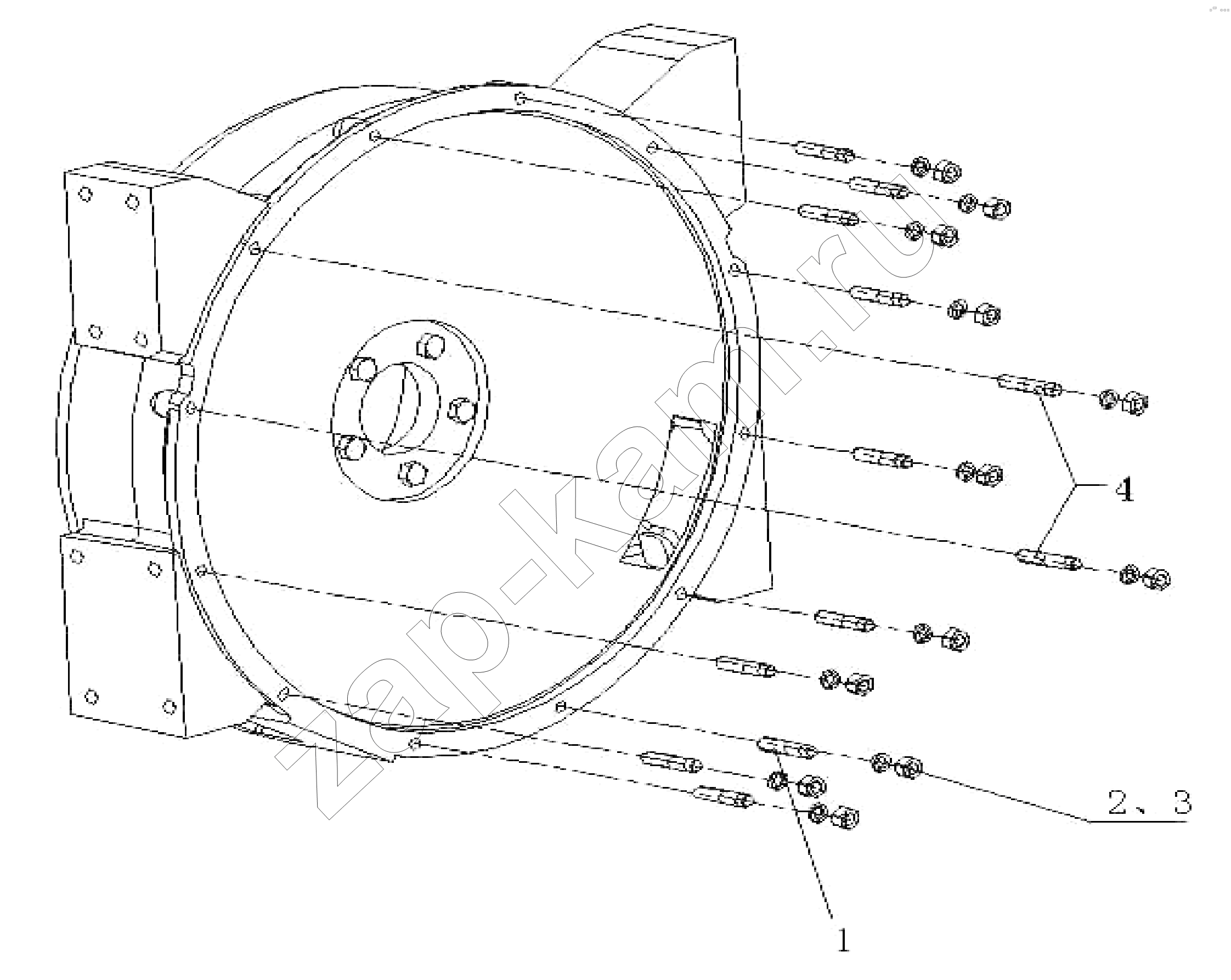 Схема/чертеж: Cast iron shell transmission stud / HOWO ZZ3327N3647C-N2WA