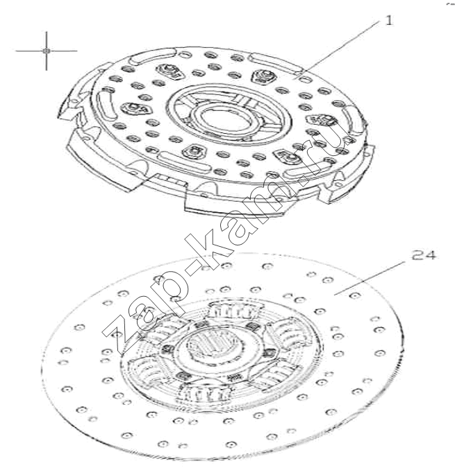 Схема/чертеж: Clutch assy / HOWO ZZ3327N3647C-N2WA