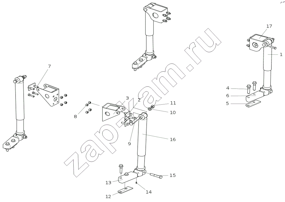 Схема/чертеж: AC973168001138х4 передний амортизатор / HOWO ZZ3407S3867E-PA103709