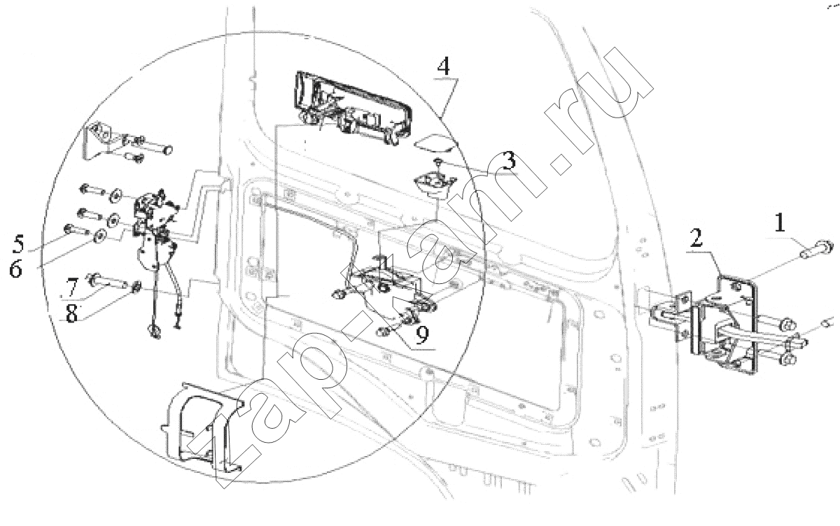 Схема/чертеж: Door lock / HOWO ZZ4257N3247N1B_A7_D12_380