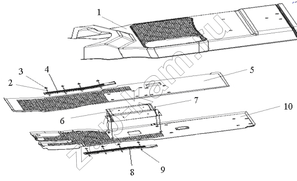 Схема/чертеж: Floor cover / HOWO ZZ4257N3247N1B_A7_D12_380