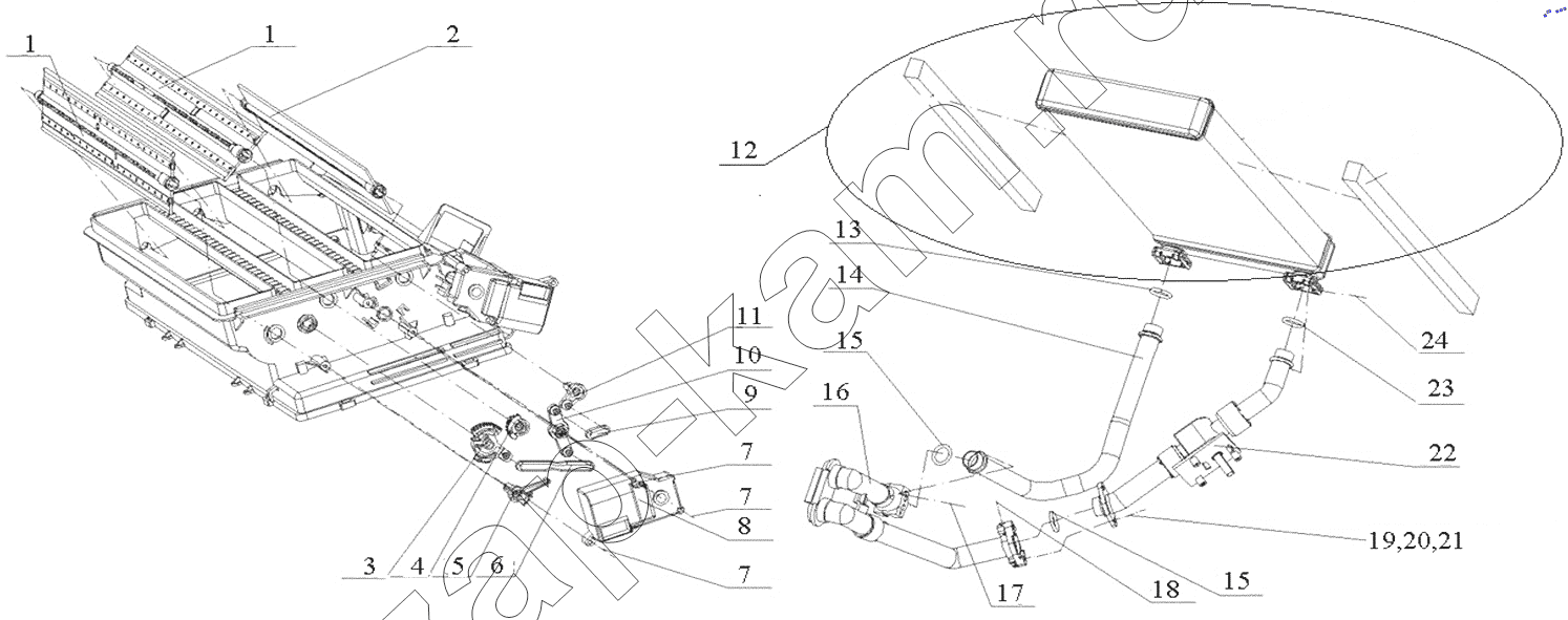 Схема/чертеж: Air conditioner assembly-3 / HOWO ZZ4257N3247N1B_A7_D12_380