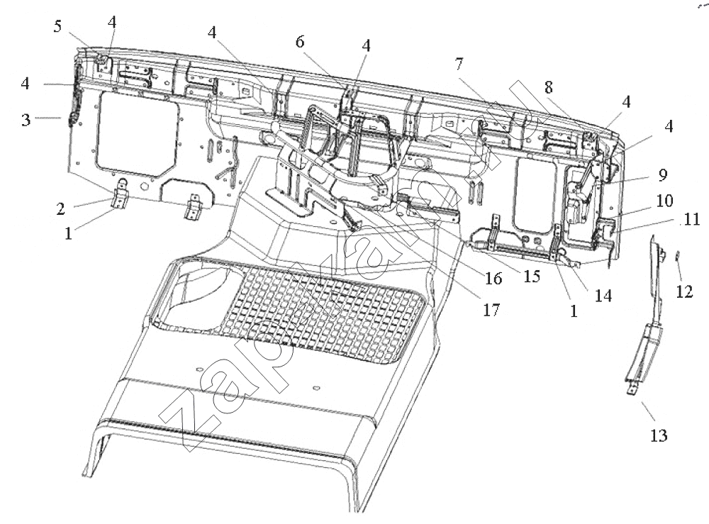 Схема/чертеж: Instrument panel 1 / HOWO ZZ4257N3247N1B_A7_D12_380