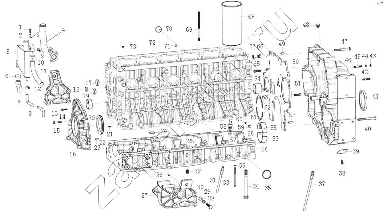 Схема/чертеж: Cylinder block assembly / HOWO ZZ4257N3247N1B_A7_D12_380