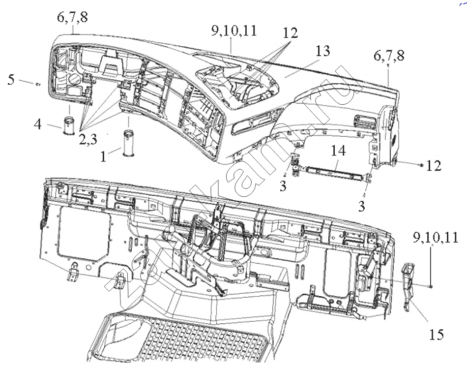 Схема/чертеж: Instrument panel 2 / HOWO ZZ4257N3247N1B_A7_D12_380