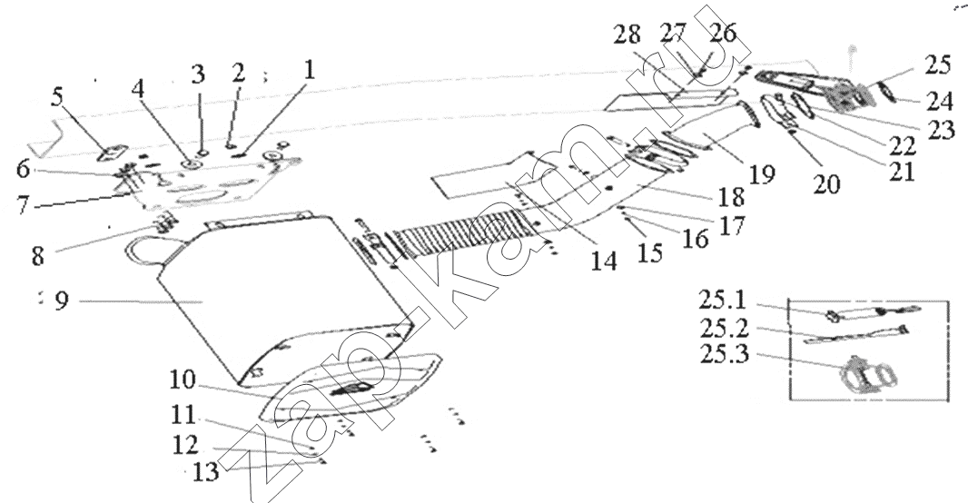 Схема/чертеж: Exhaust system / HOWO ZZ4257N3247N1B_A7_D12_380