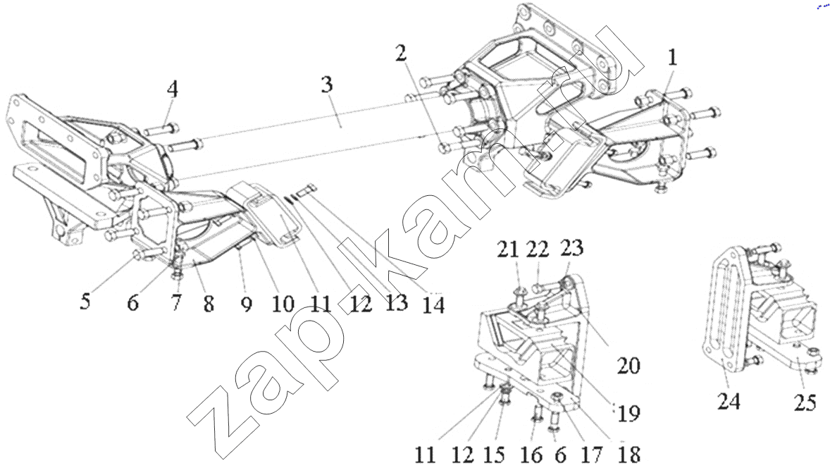 Схема/чертеж: Engine suspension / HOWO ZZ4257N3247N1B_A7_D12_380