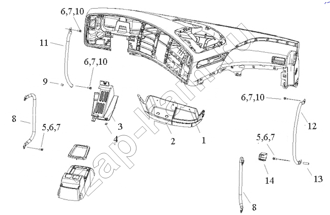 Схема/чертеж: Instrument panel 4 / HOWO ZZ4257N3247N1B_A7_D12_380