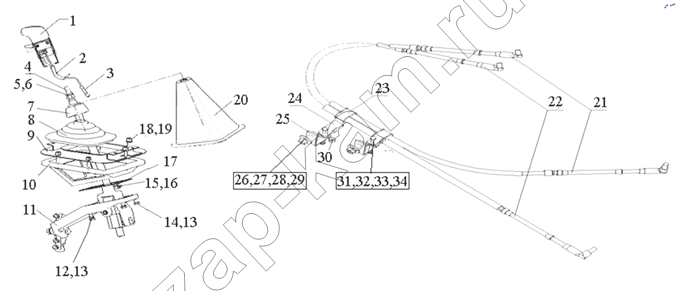 Схема/чертеж: Transmission control / HOWO ZZ4257N3247N1B_A7_D12_380