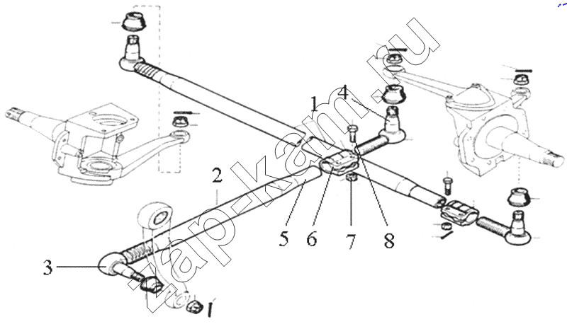 Схема/чертеж: Front axle assembly / HOWO ZZ4257N3247N1B_A7_D12_380