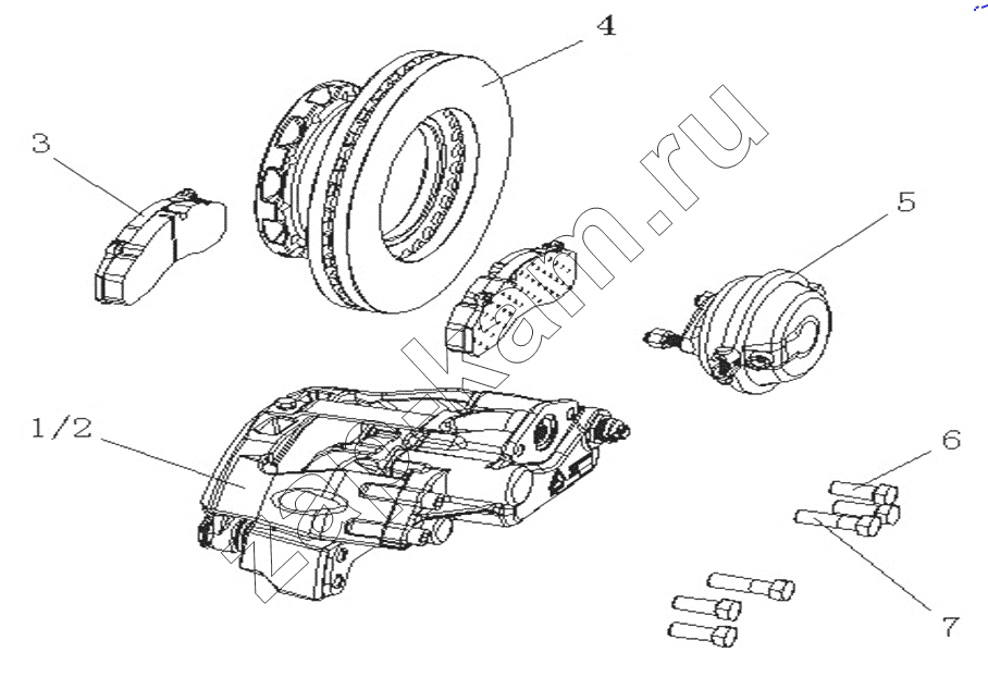 Схема/чертеж: Disc brake / HOWO ZZ4257N3247N1B_A7_D12_380