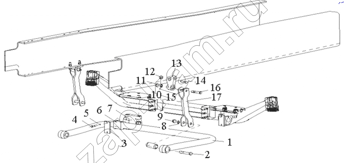 Схема/чертеж: A7 front lateral stabilizer / HOWO ZZ4257N3247N1B_A7_D12_380