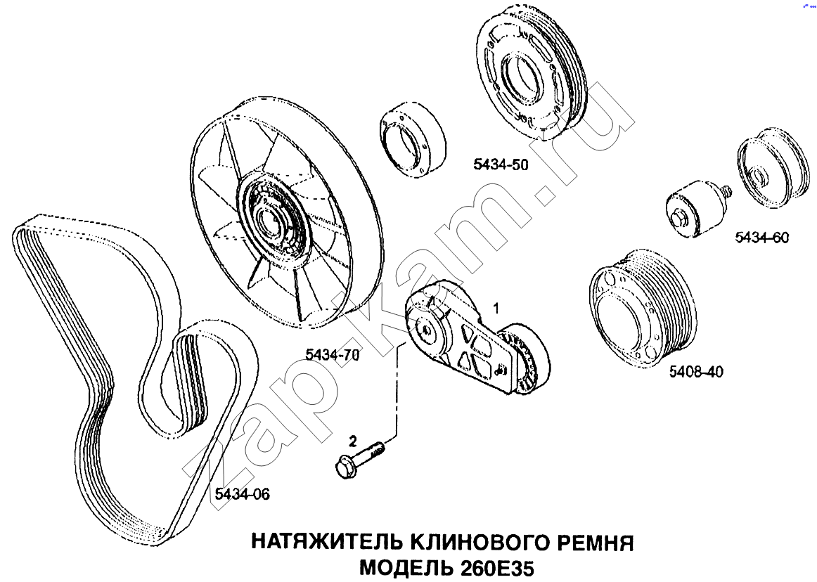 Схема/чертеж: Натяжитель клинового ремня / IVECO EuroTech CURSOR