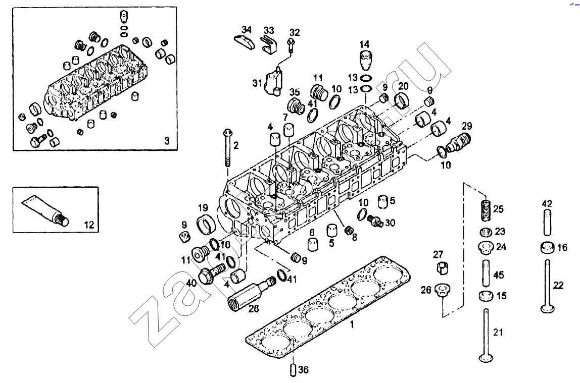 Схема/чертеж: Головка блока цилиндров / IVECO EuroTech CURSOR