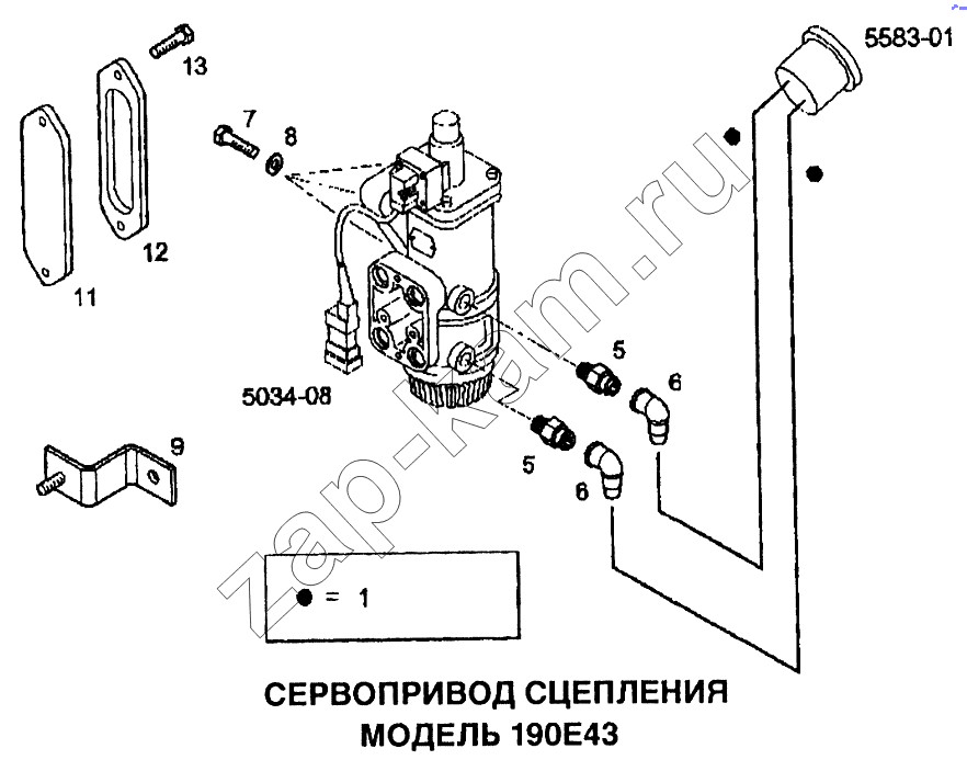 Схема/чертеж: Сервопривод сцепления / IVECO EuroTech CURSOR
