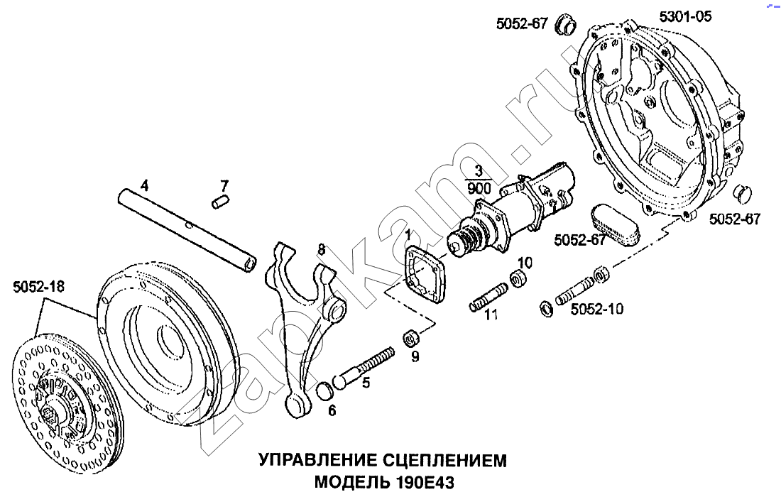 Схема/чертеж: Управление сцеплением / IVECO EuroTech CURSOR