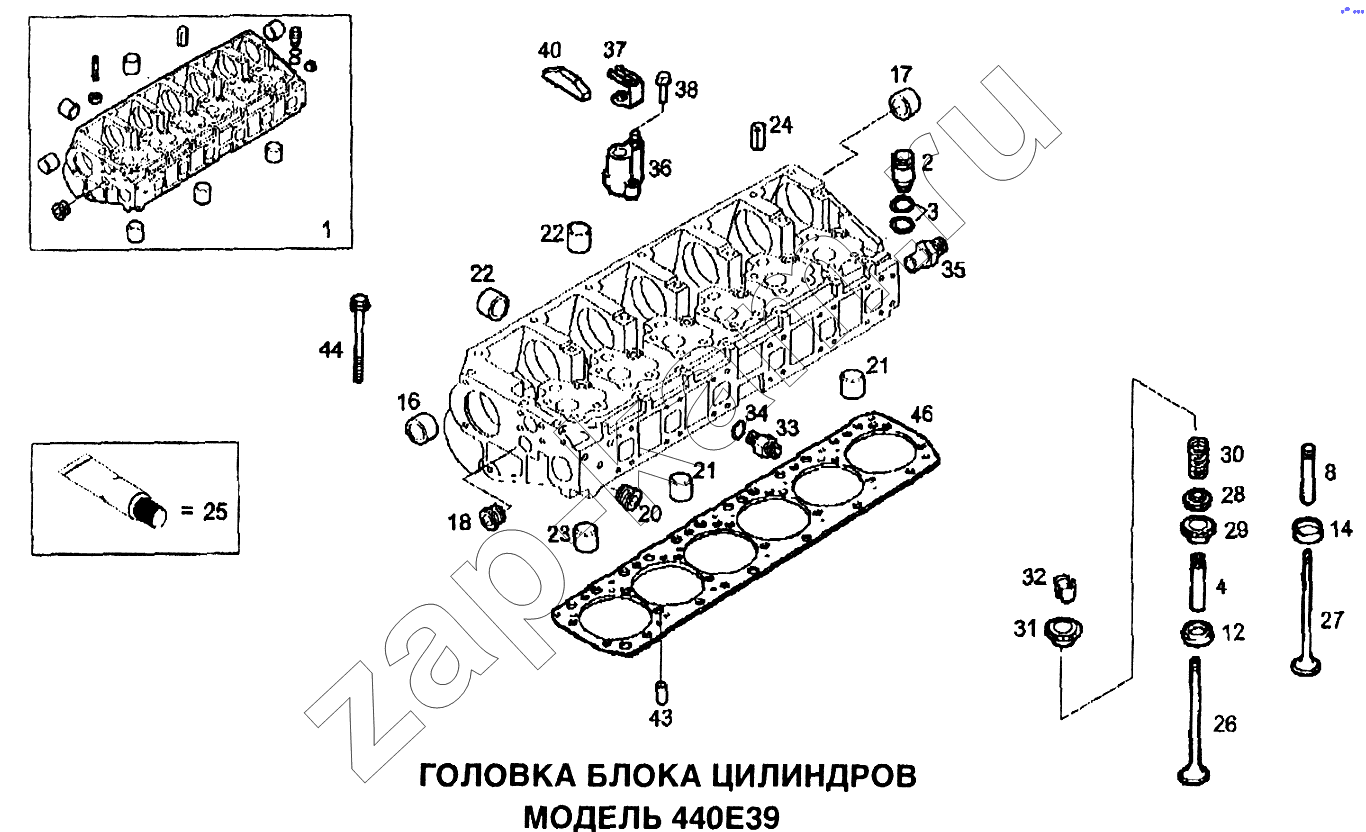 Схема/чертеж: Головка блока цилиндров / IVECO EuroTech CURSOR