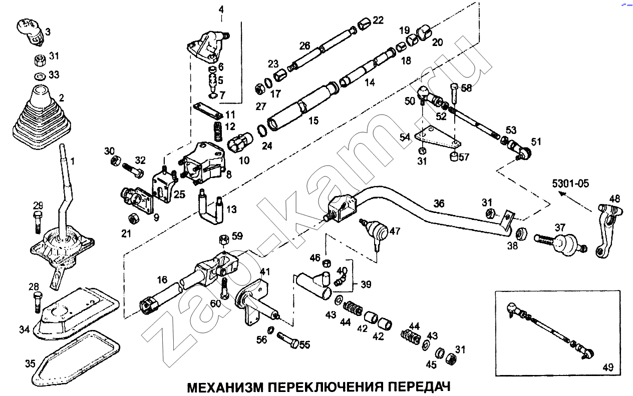 Схема/чертеж: Механизм переключения передач / IVECO EuroTech CURSOR