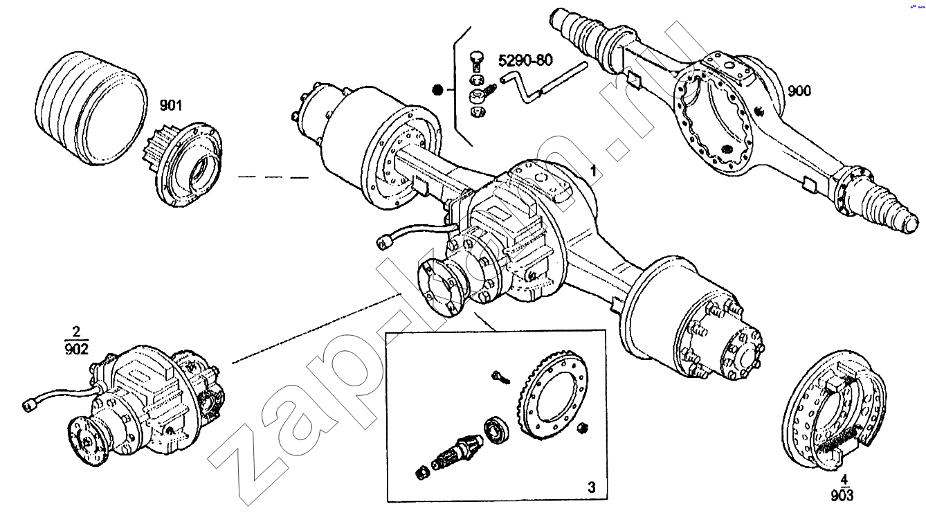 Схема/чертеж: Задний мост / IVECO EuroTech CURSOR