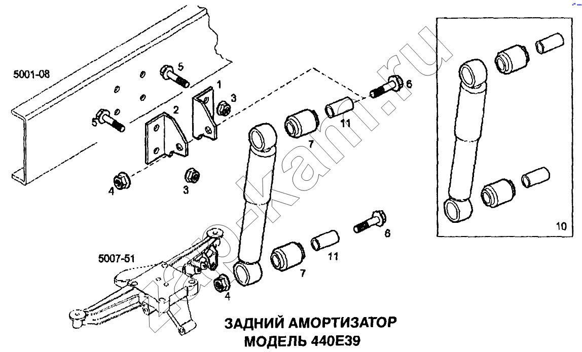 Схема/чертеж: Задний амортизатор / IVECO EuroTech CURSOR