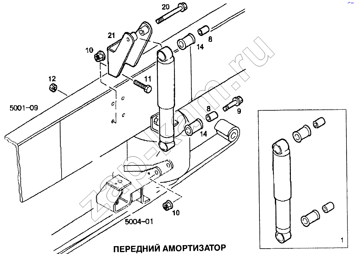 Схема/чертеж: Передний амортизатор / IVECO EuroTech CURSOR