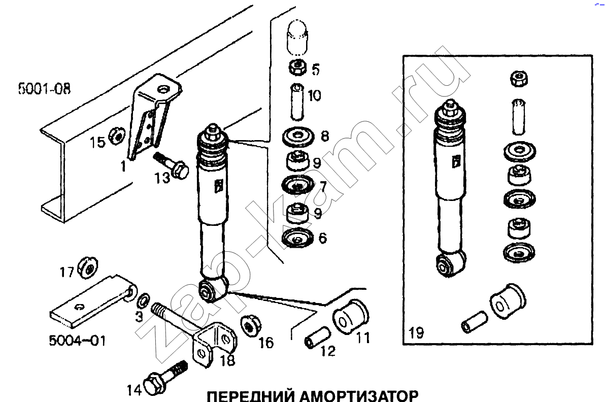 Схема/чертеж: Передний амортизатор / IVECO EuroTech CURSOR
