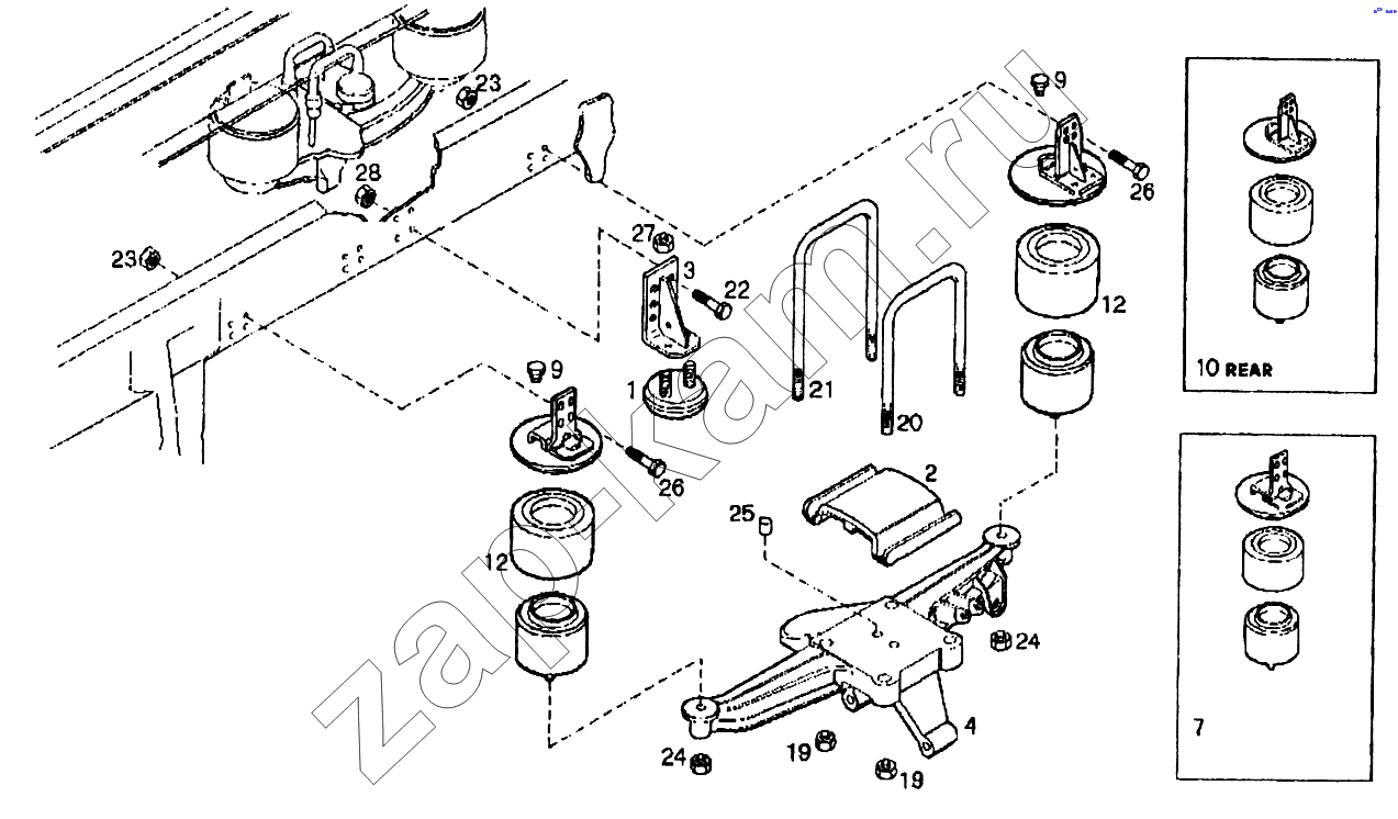 Схема/чертеж: Пневмоподвеска / IVECO EuroTech CURSOR