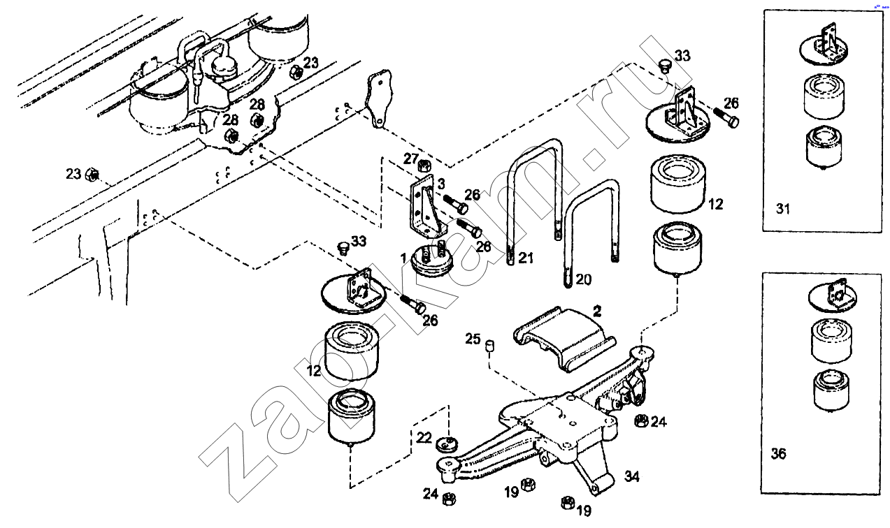 Схема/чертеж: Пневмоподвеска / IVECO EuroTech CURSOR