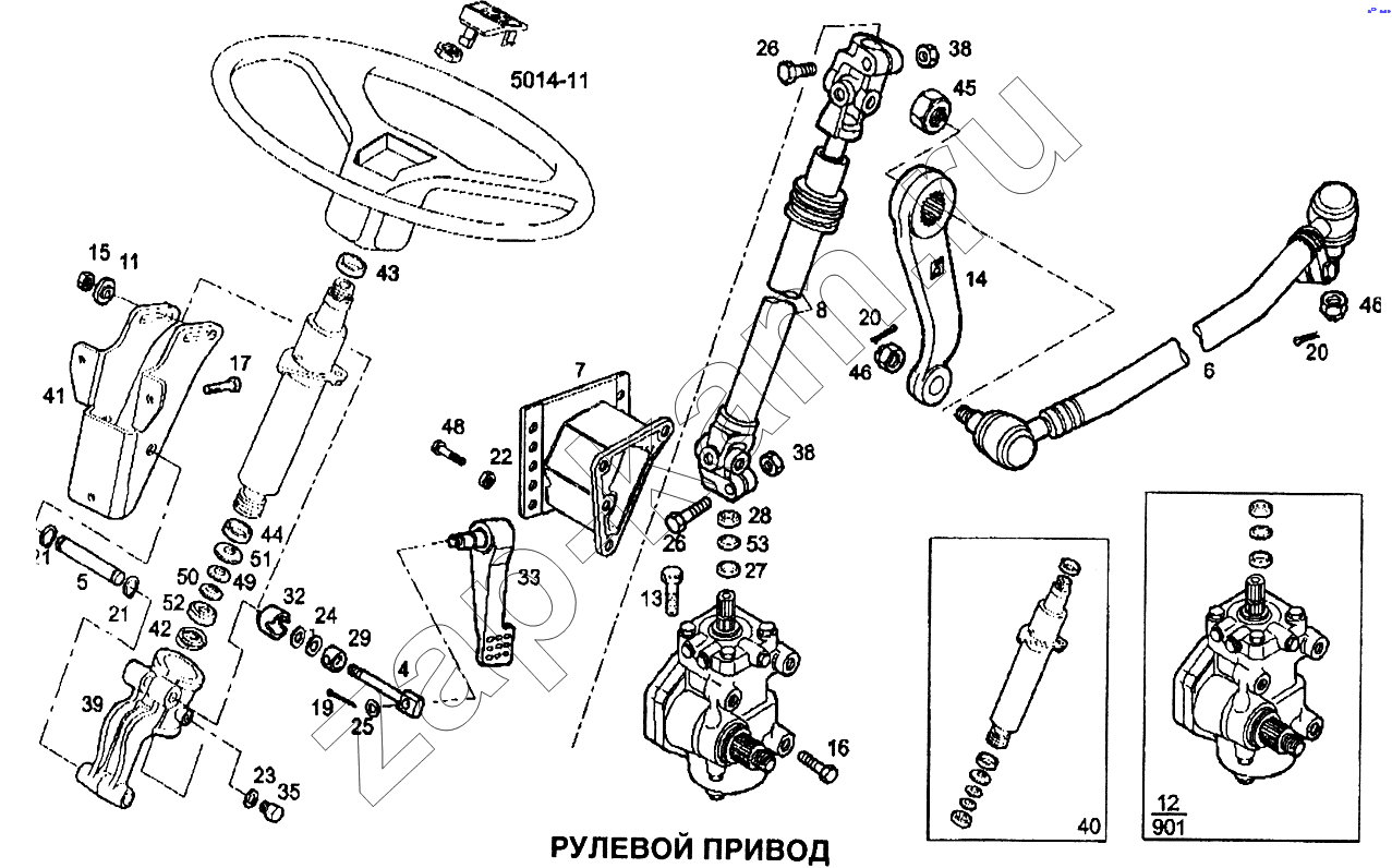 Схема/чертеж: Рулевой привод / IVECO EuroTech CURSOR