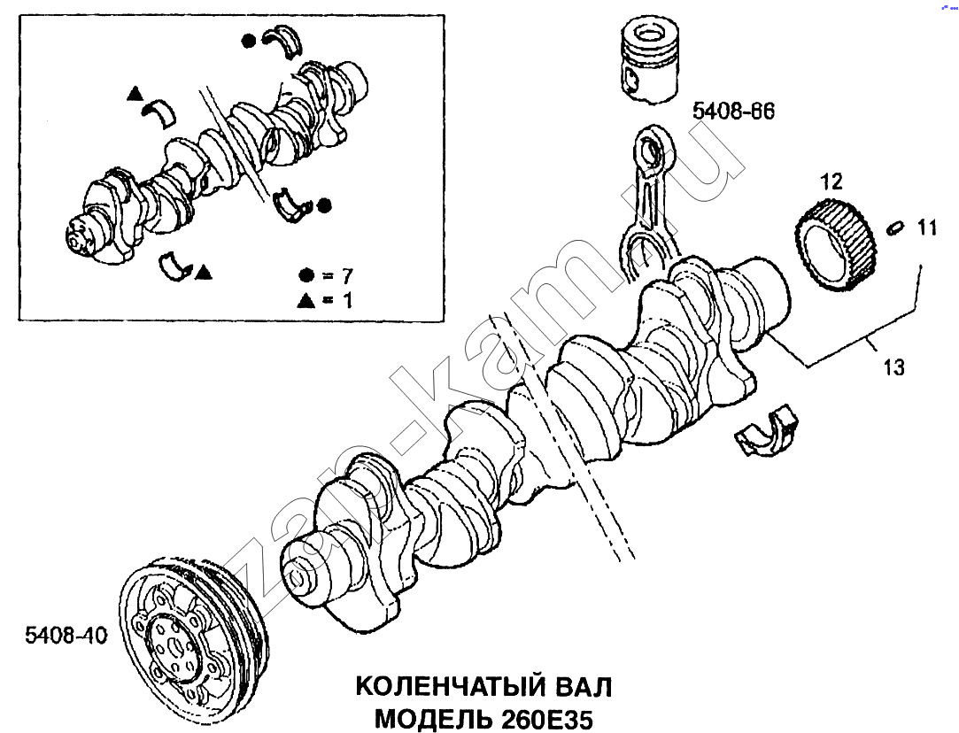 Схема/чертеж: Коленчатый вал / IVECO EuroTech CURSOR