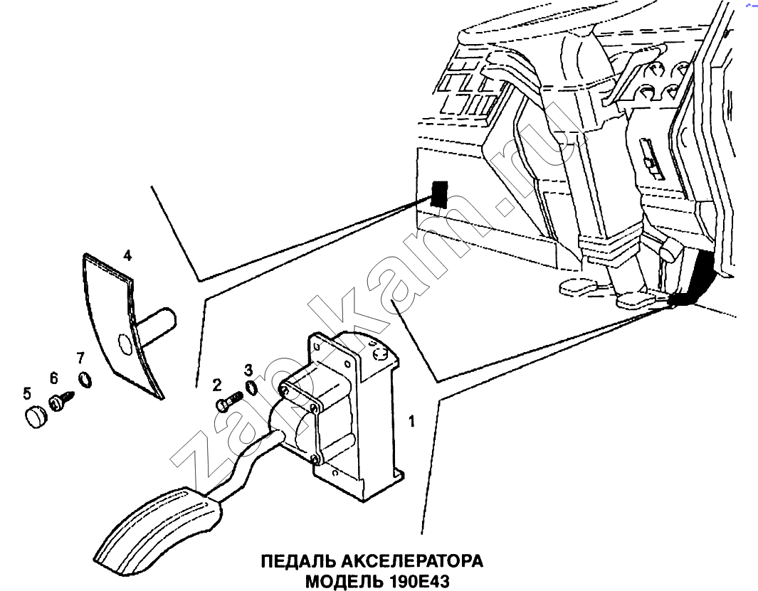 Схема/чертеж: Педаль акселератора / IVECO EuroTech CURSOR