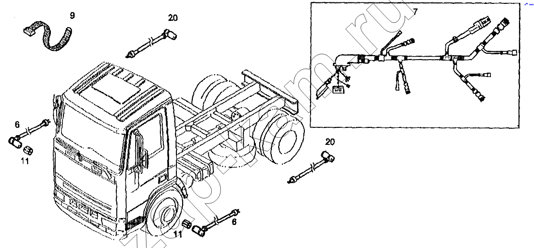 Схема/чертеж: Элементы системы ABS/EBS / IVECO EuroTech CURSOR