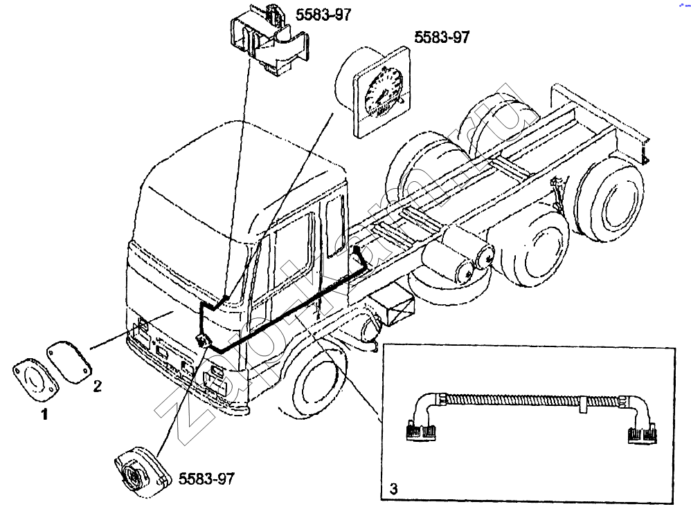 Схема/чертеж: Детали тахографа / IVECO EuroTech CURSOR
