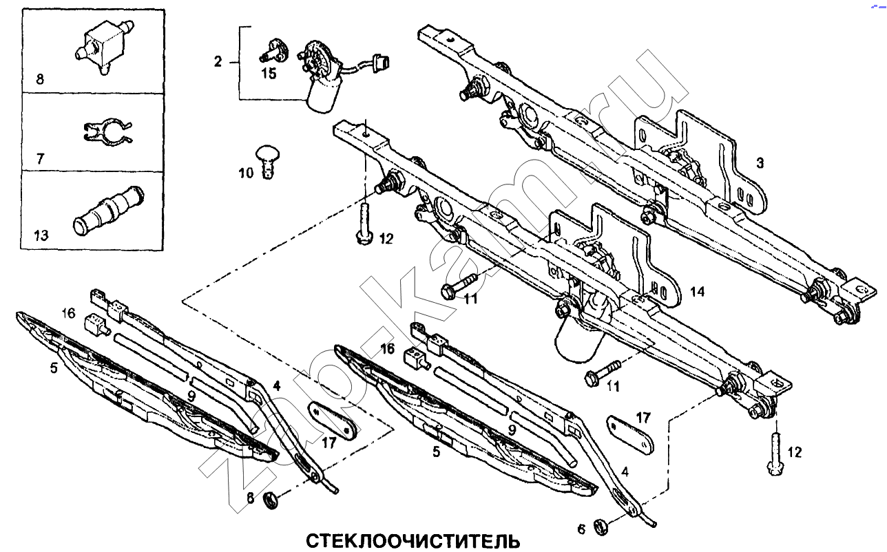 Схема/чертеж: Стеклоочиститель / IVECO EuroTech CURSOR