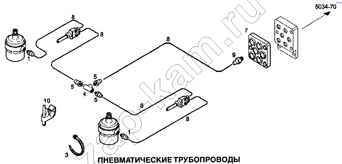 Схема/чертеж: Пневматические трубопроводы / IVECO EuroTech CURSOR