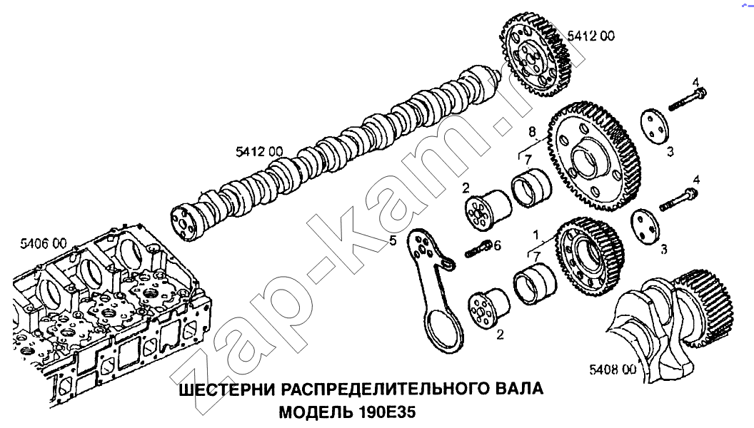 Схема/чертеж: Шестерни распределительного вала / IVECO EuroTech CURSOR