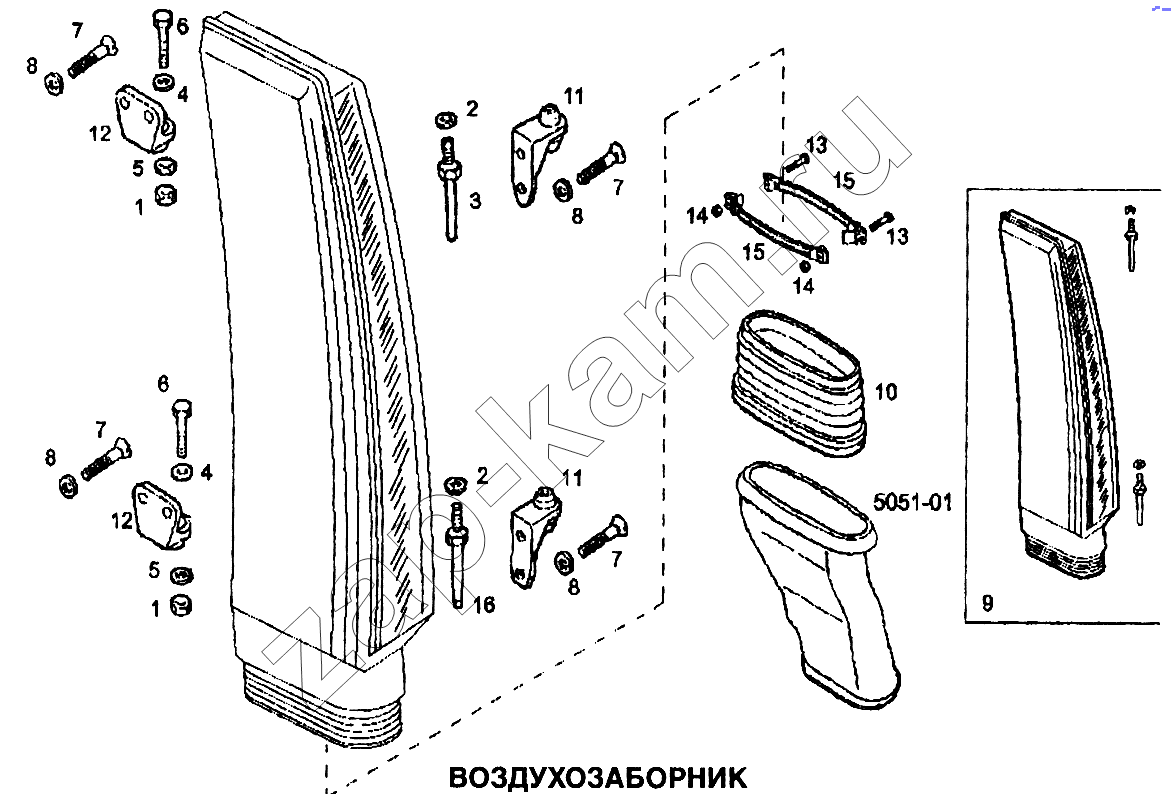 Схема/чертеж: Воздухозаборник / IVECO EuroTech CURSOR