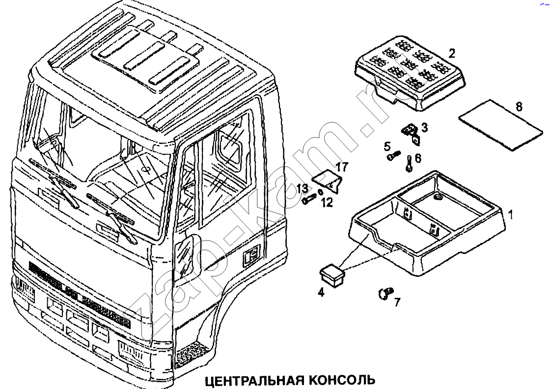 Схема/чертеж: Центральная консоль / IVECO EuroTech CURSOR