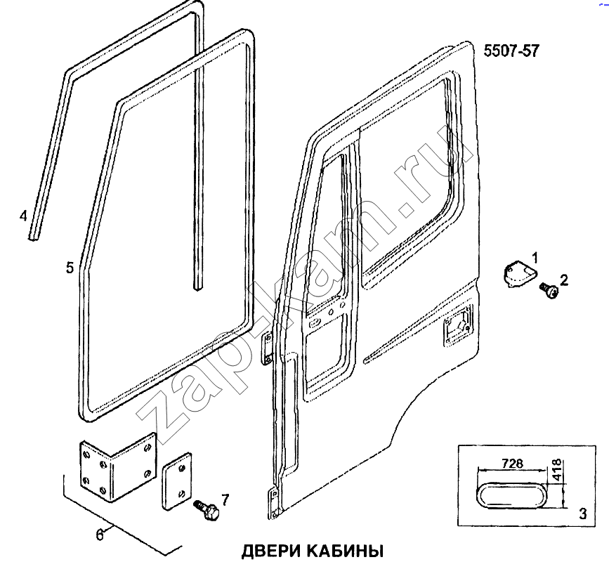 Схема/чертеж: Двери кабины / IVECO EuroTech CURSOR