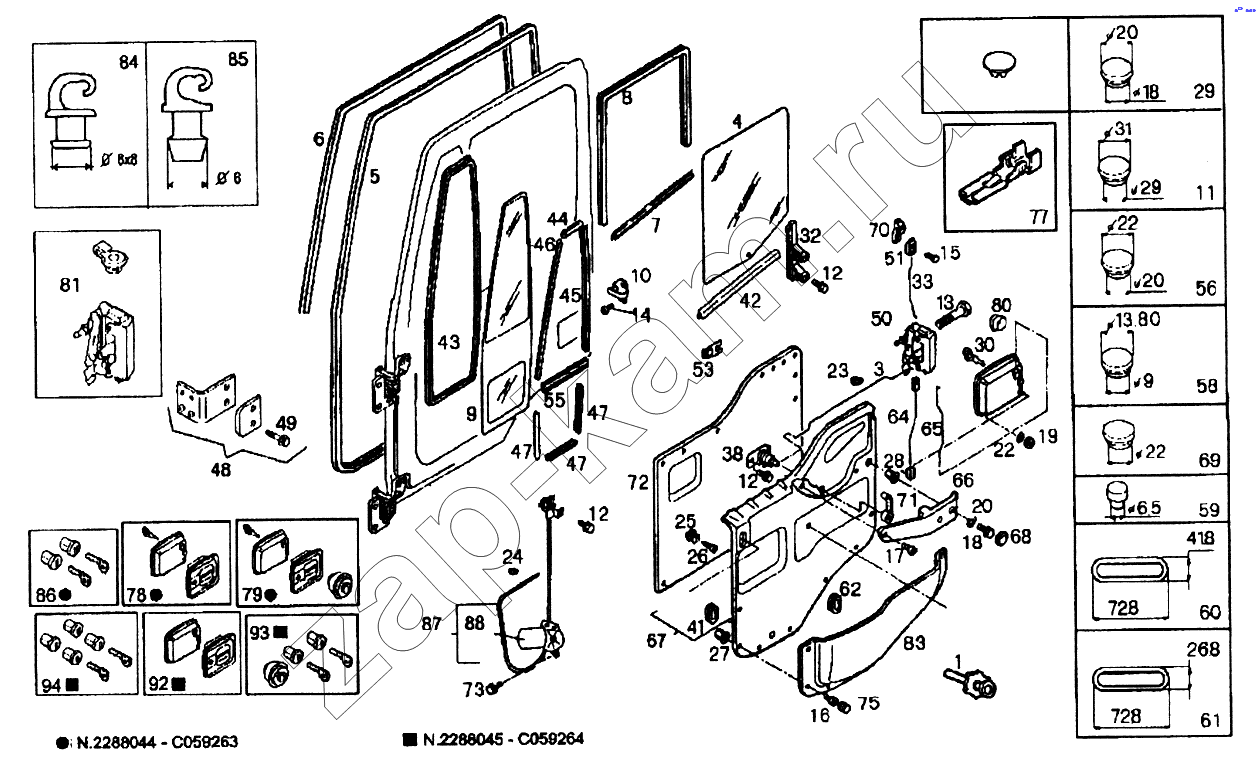 Схема/чертеж: Двери кабины / IVECO EuroTech CURSOR