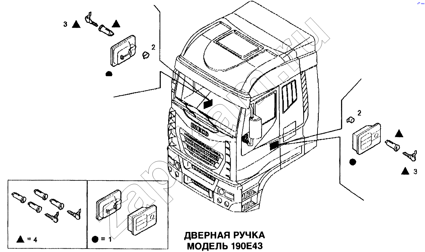 Схема/чертеж: Дверная ручка / IVECO EuroTech CURSOR
