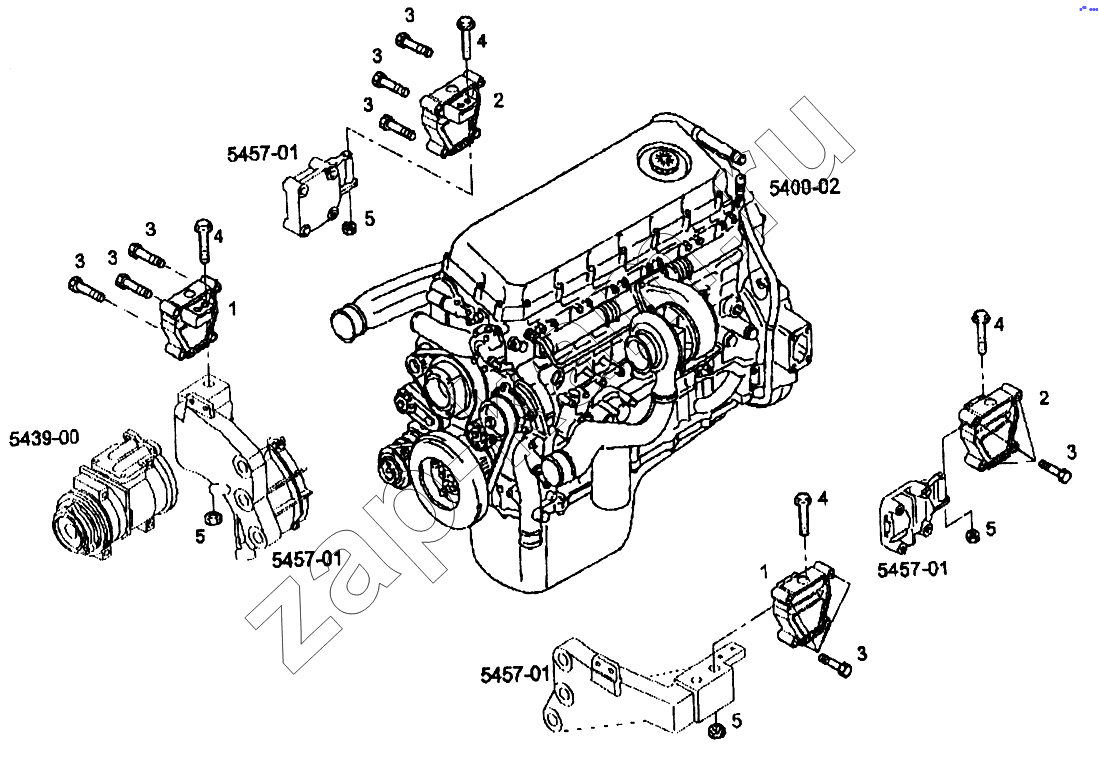 Схема/чертеж: Подвеска двигателя / IVECO EuroTech CURSOR